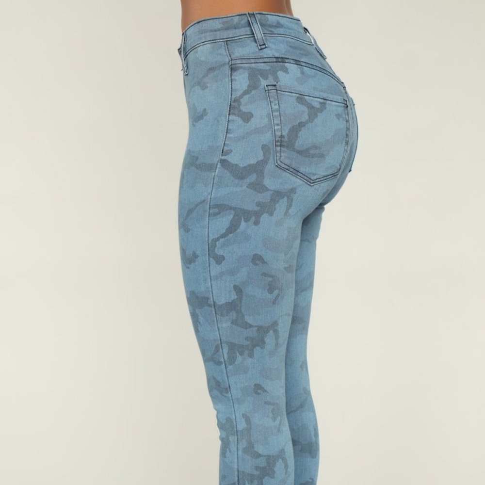 High Rise Skinny Jeans - Medium Blue - Picture 3 of 6